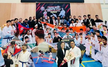 थाइल्यान्डको बैंककमा आयोजित थाइल्यान्ड कराते कप २०२६ मा सिन्धुपाल्चोकका मिङमारलाई स्वर्ण