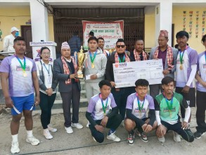 दोस्रो वडाध्यक्षकप भलिबल प्रतियोगिताको उपाधि वडा नम्बर ५ लाई