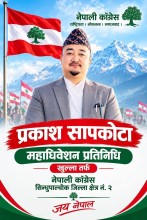 समाजकाे सुख:दुख सारथी प्रकाश सापकोटा नेपाली कांग्रेसको केन्द्रीय प्रतिनिधिमा उम्मेदवार