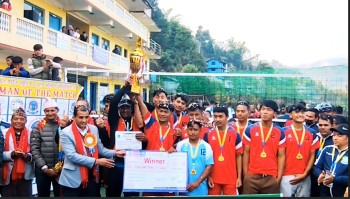 प्रथम सरोज स्मृति कप पुरुष भलिबलको उपाधी मेलम्चीलाई